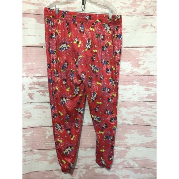 Disney Minnie Mouse Lounge Pants Red Multi Size XL (16/18) Side Pockets! - Picture 6 of 15
